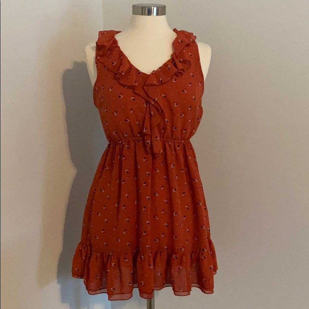 Orange Ruffled Summer Dress